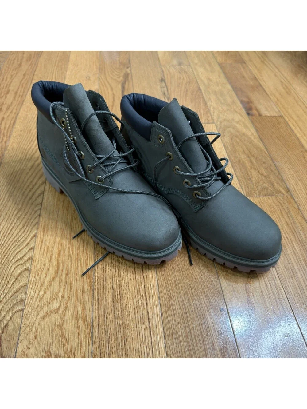 Size 8 US Men’s Timberland ReBOTL Waterproof 6” Boots Gray Nubuck  Green
